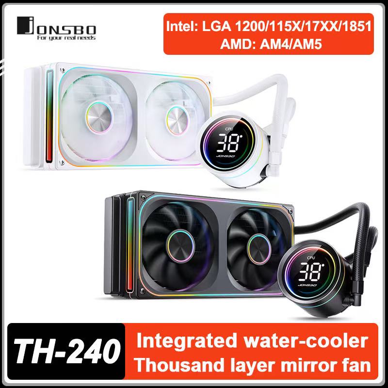 Pc Gaming Liquid - JONSBO TH-240 CPU ชุดระบายความร้อนด้วยน้ำ จอแสดงผลดิจิตอล หม้อน้ำระบายความร้อนด้วยน้ำในตัว